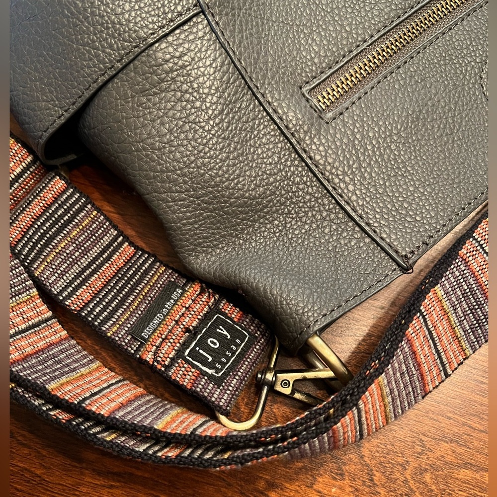 Joy Susan Kayleigh Side Pocket Bucket Bag 3-Pc Combo in Charcoal + Guitar Strap - Picture 8 of 16